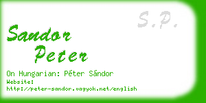 sandor peter business card